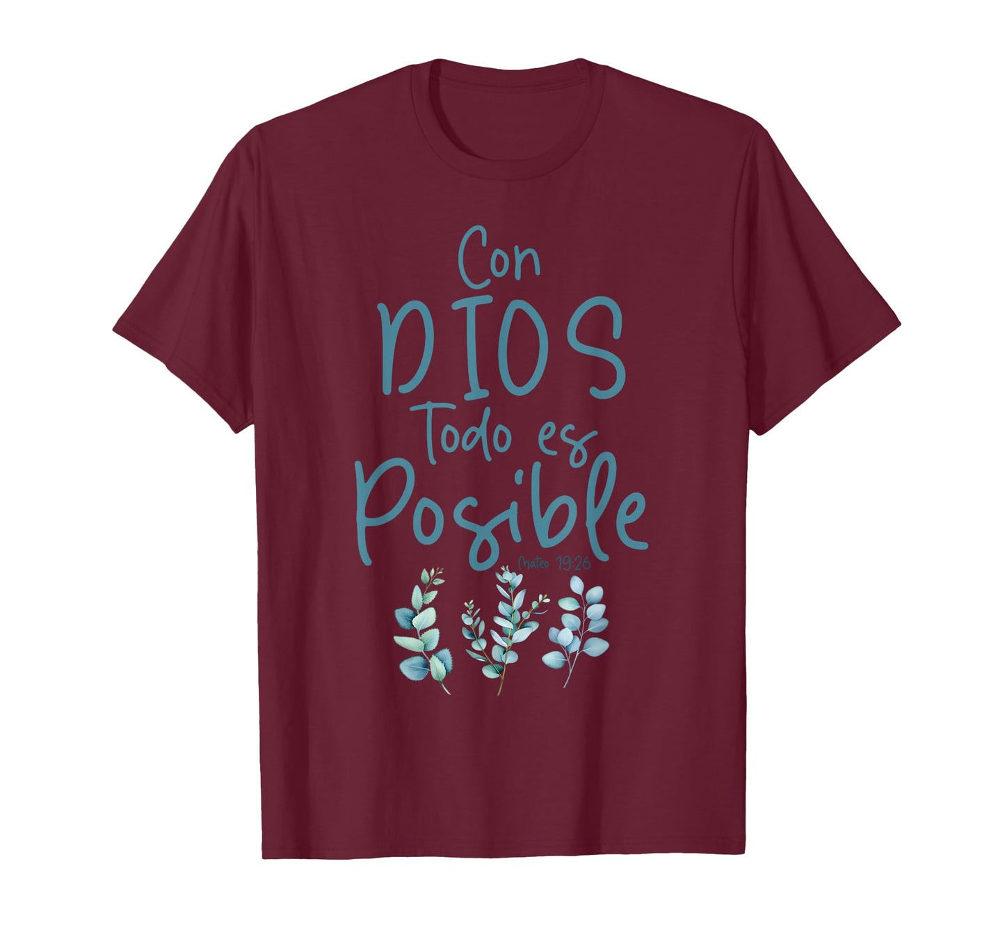 Con Dios Todo ES Posible Shirt Christian Spanish for Womens T-Shirt
