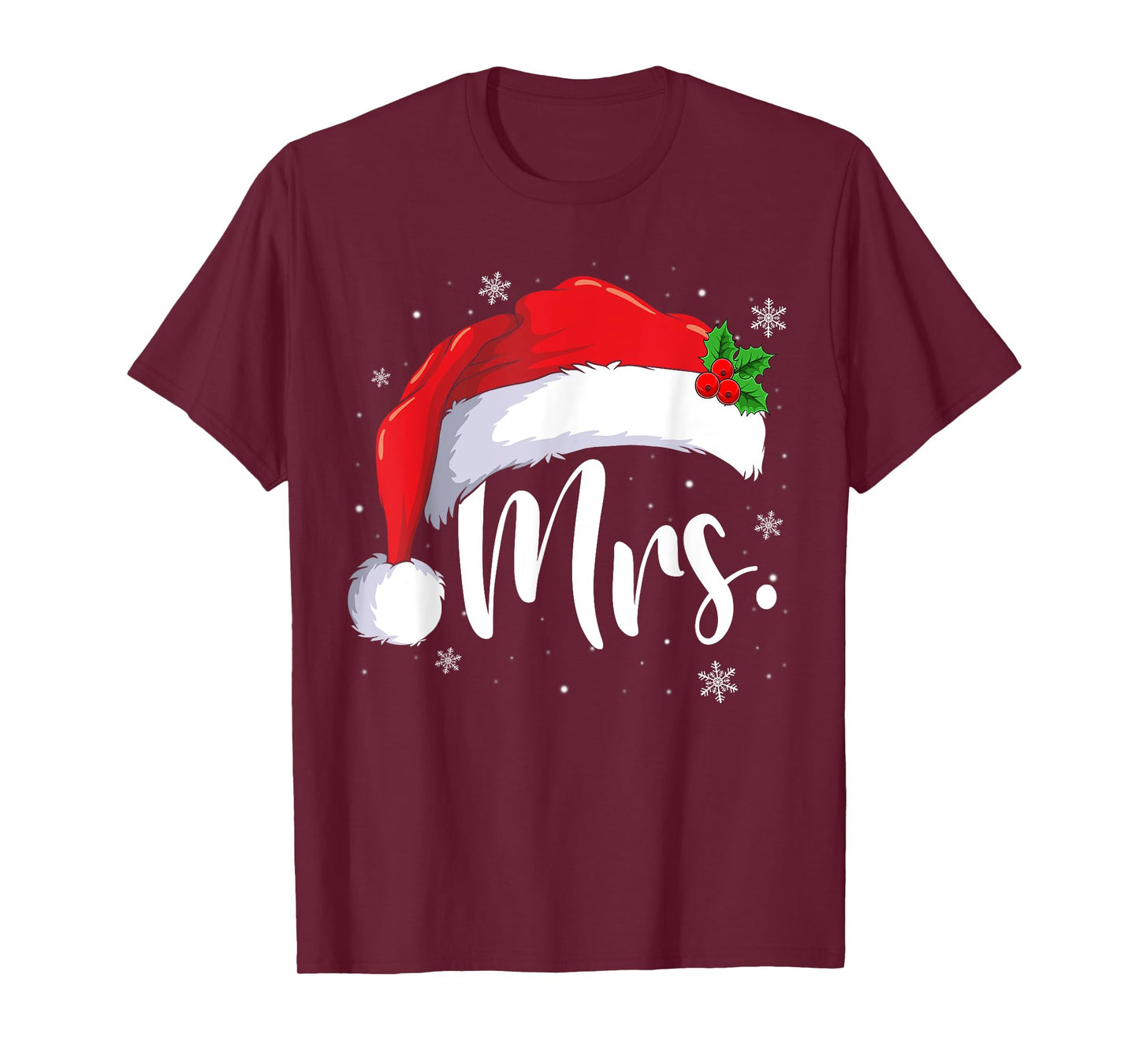 Mr and Mrs Claus Couples Matching Christmas Pajamas Santa T-Shirt