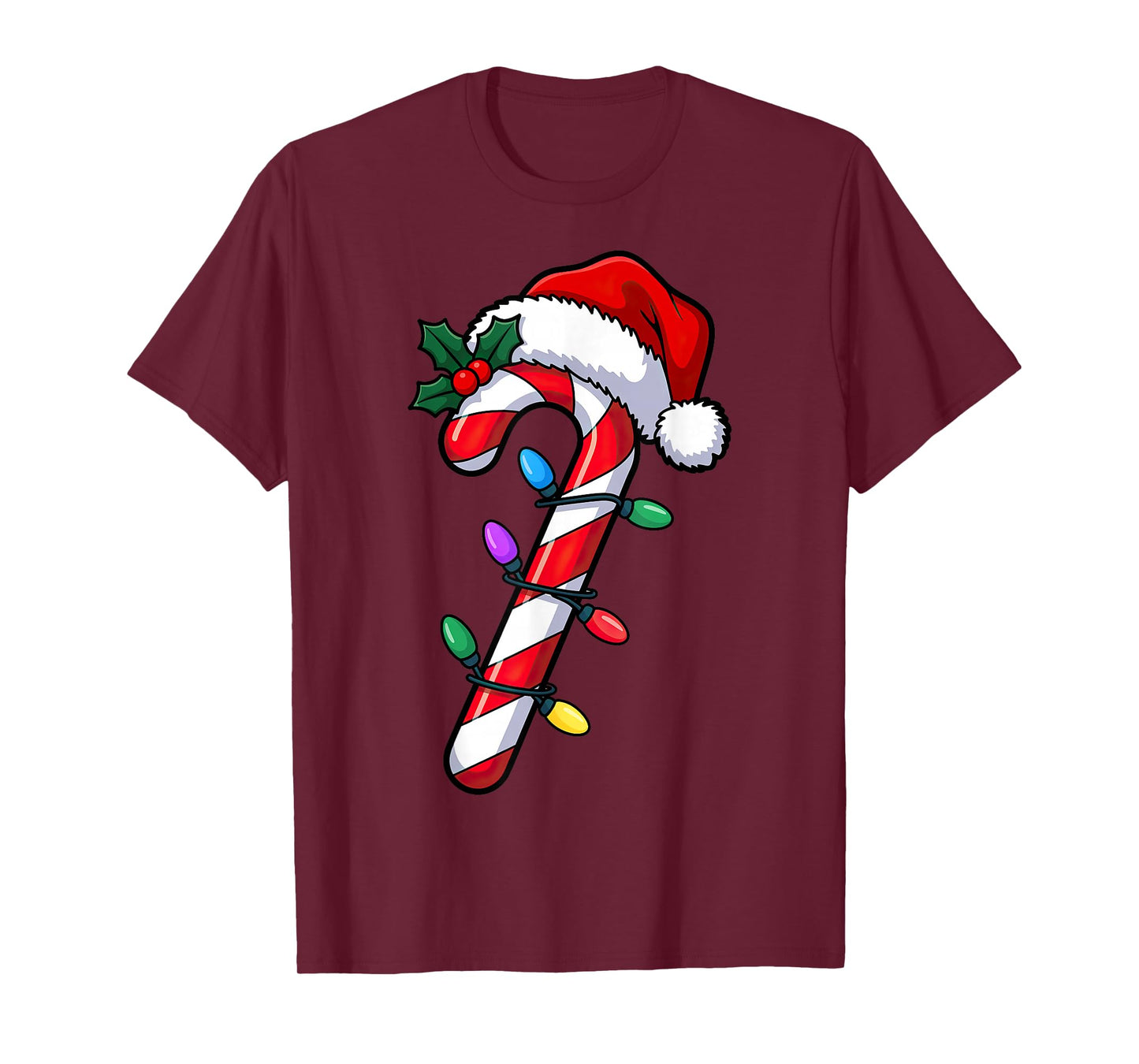 Christmas Candy Cane Santa Xmas T-Shirt