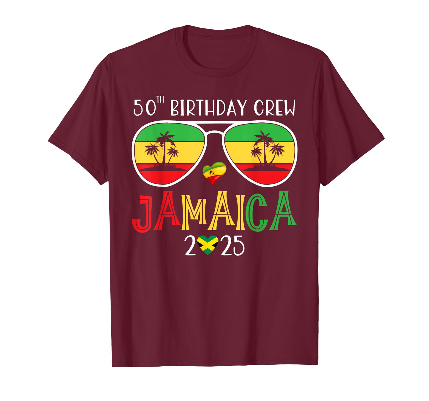 50th Birthday Crew Jamaica Trip 2025 50 Years Old Bday Party T-Shirt