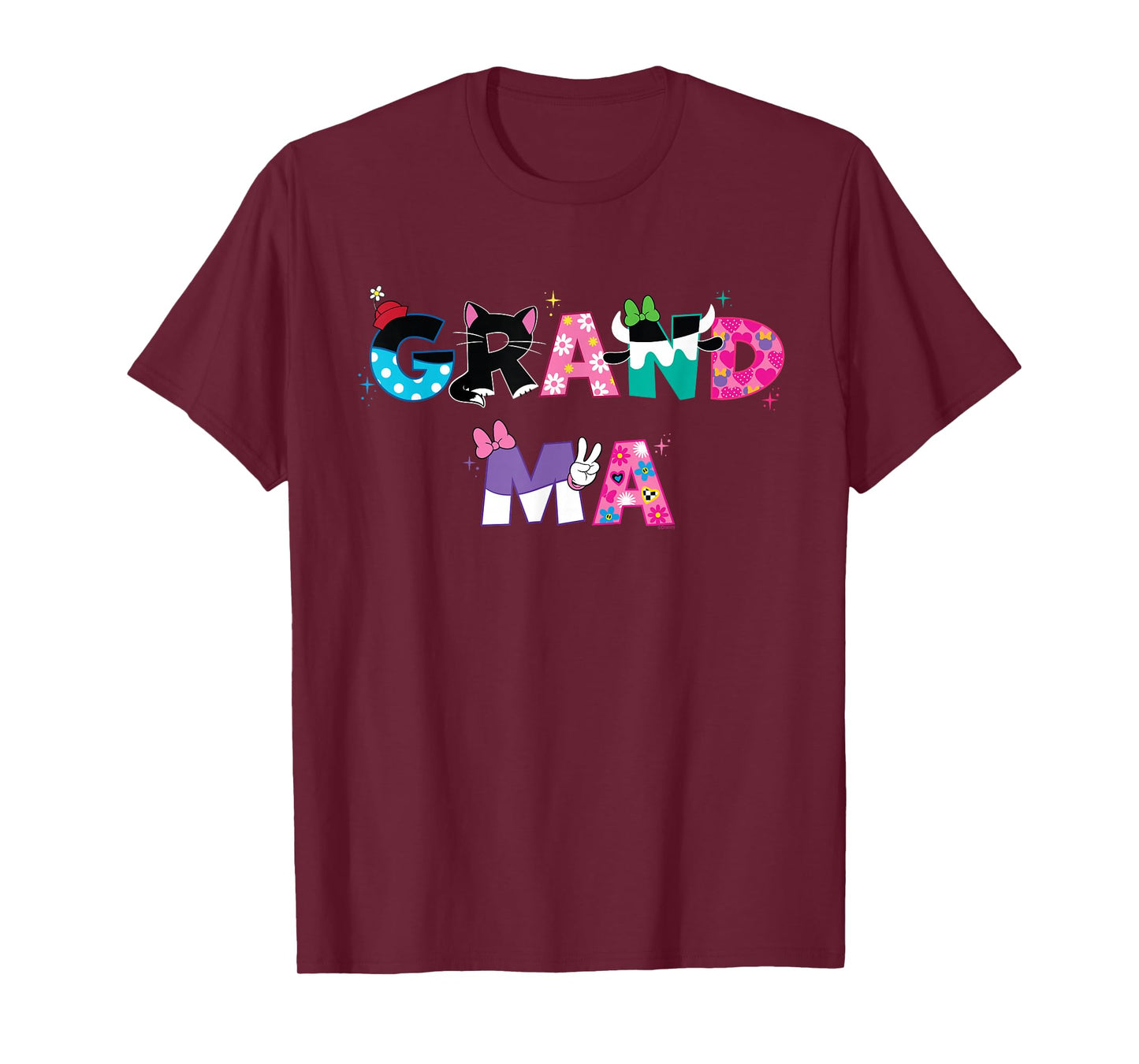 Disney Grandma Mickey Mouse and Friends Letters Family Trip T-Shirt