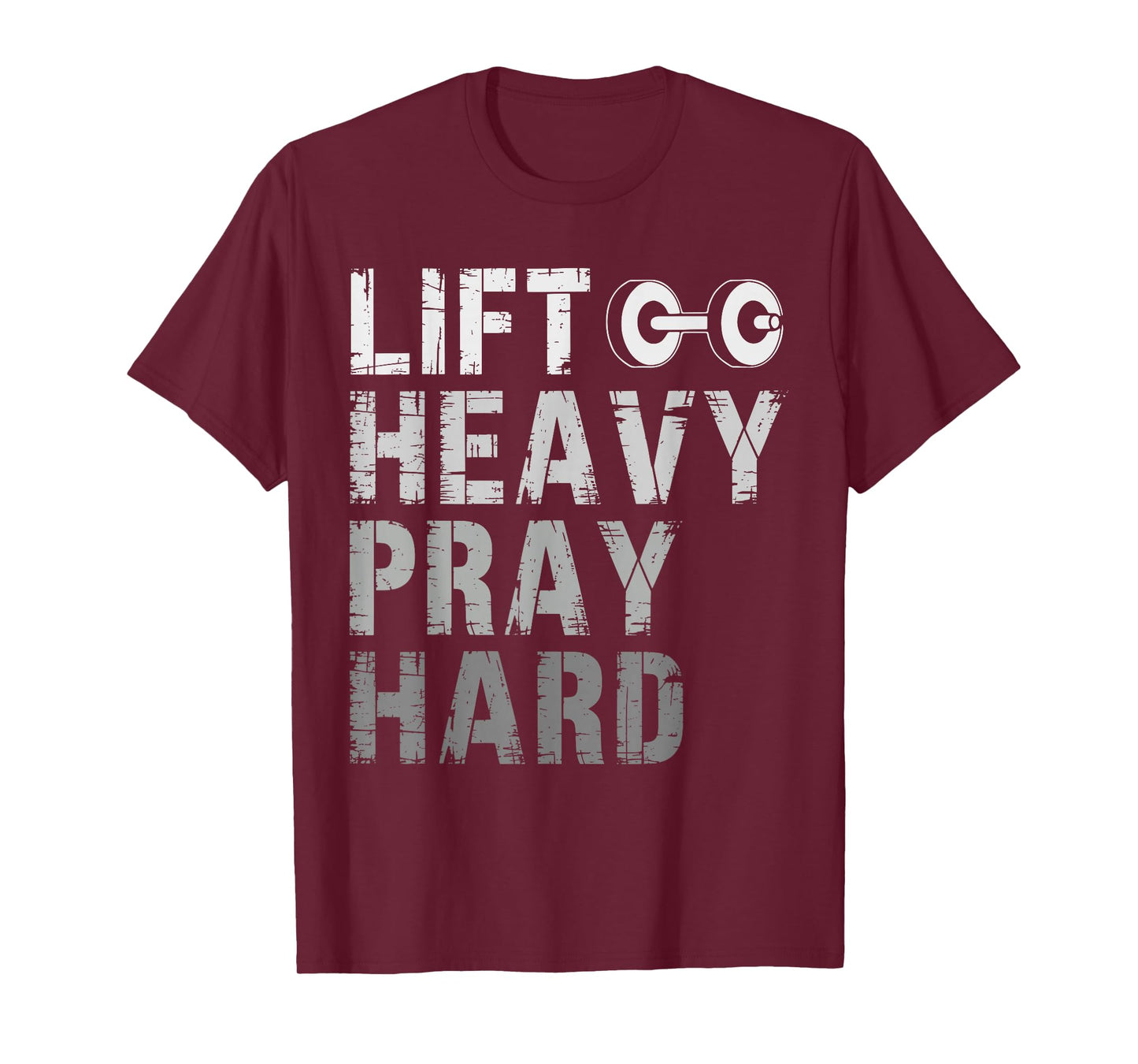 Lift Heavy Pray Hard Gym Jesus Christian for Men T-Shirt