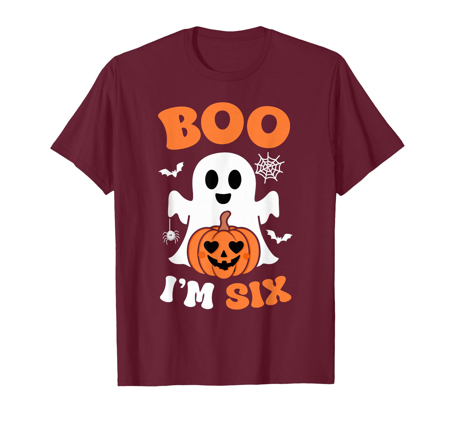 Ghost Boo I'm Six Year 6th Birthday Boys Halloween Groovy T-Shirt