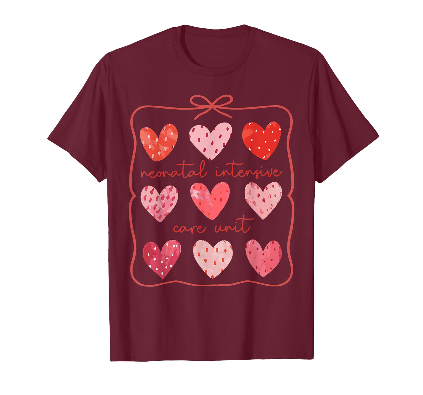 NICU Nurse Valentines Day Boho Heart Love Neonatal ICU Nurse T-Shirt