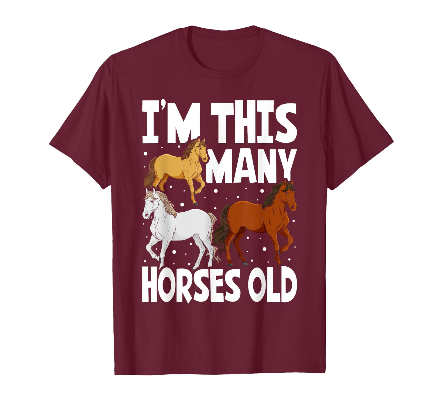 Kids 3 Years Old Girl Horses Old 3rd Birthday Kids T-Shirt