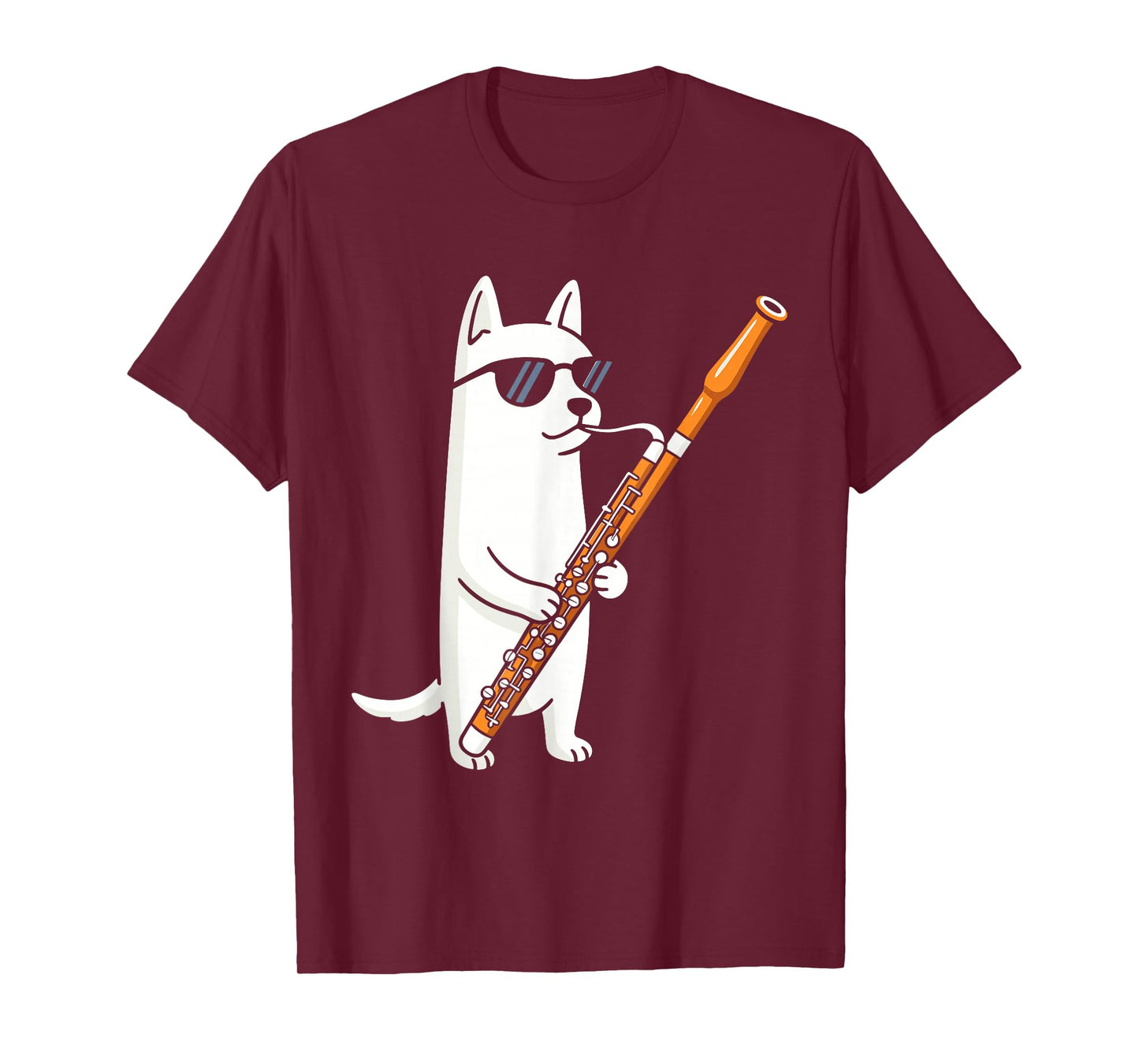 Funny Dog Playing Bassoon Player T-Shirt