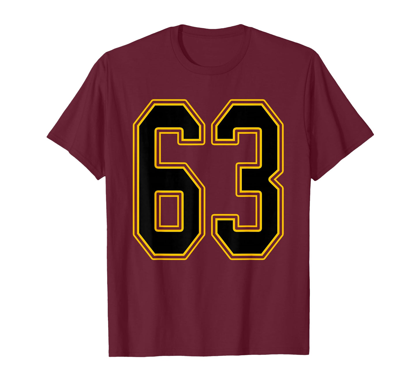 Black and Gold Number 63 Jersey Player Uniform #63 T-Shirt