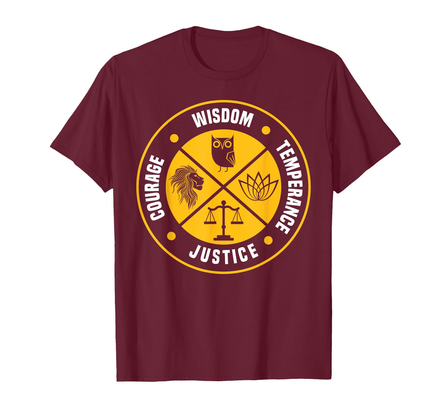 Stoic Virtues Wisdom Temperance Justice Courage Stoicism T-Shirt