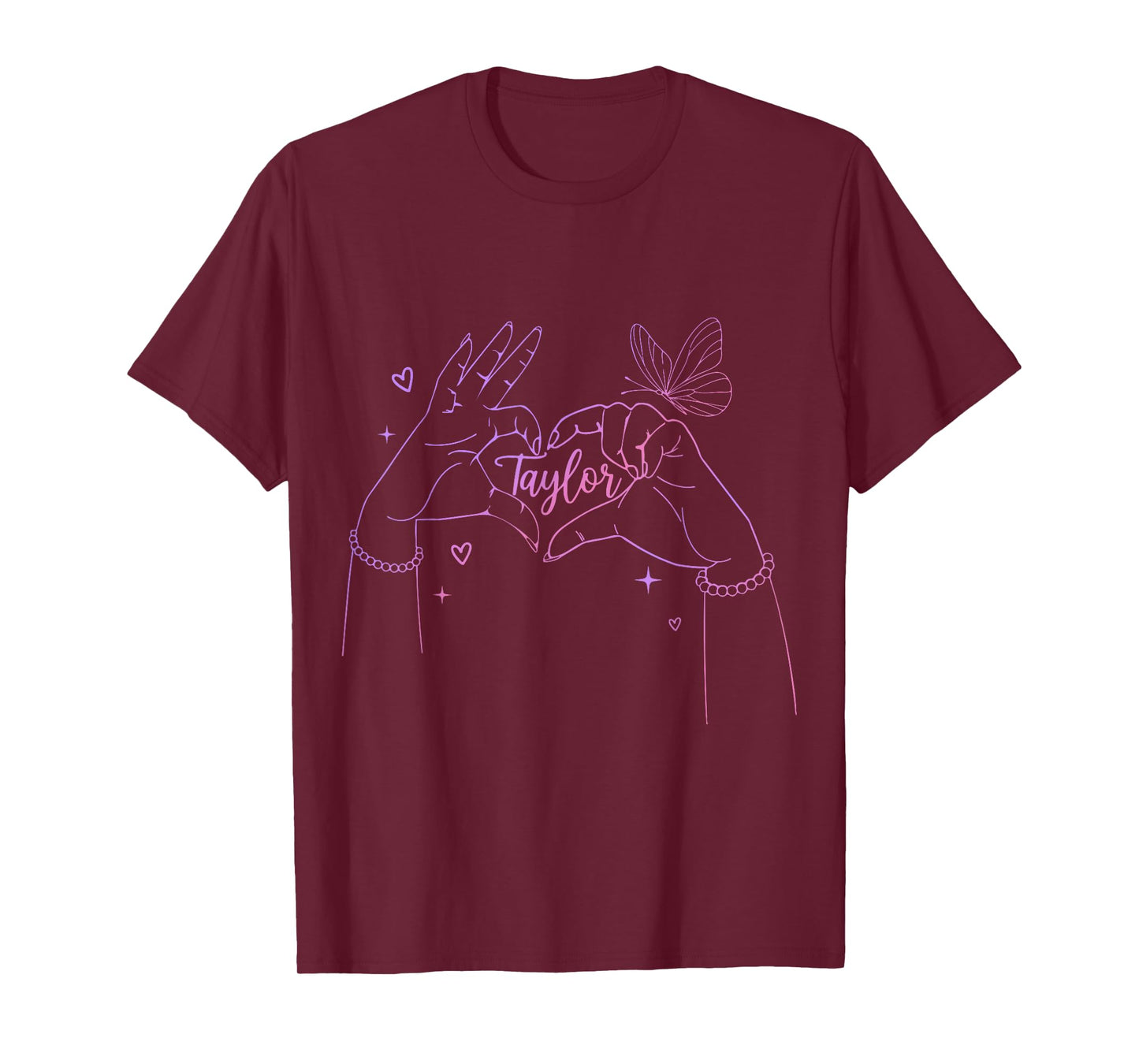 Girl Retro I Love Taylor First Name Personalized Groovy 80's T-Shirt