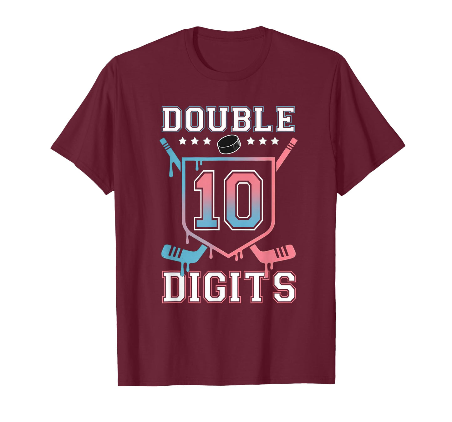 Double Digits 10th Birthday Hockey Drip Boys 10 Years T-Shirt