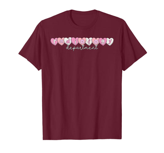 Radiology Department Heart Valentines Radiology X-ray Tech T-Shirt