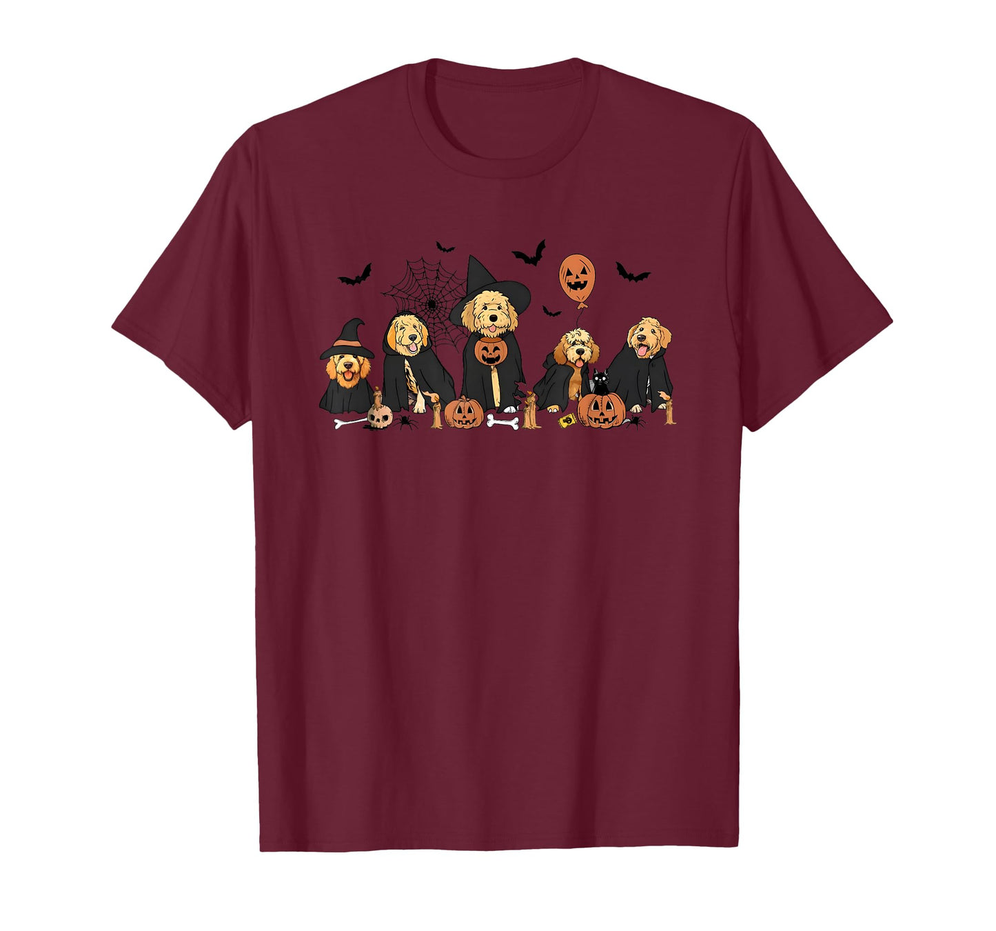 Ghost and Witch Goldendoodle Halloween T-Shirt