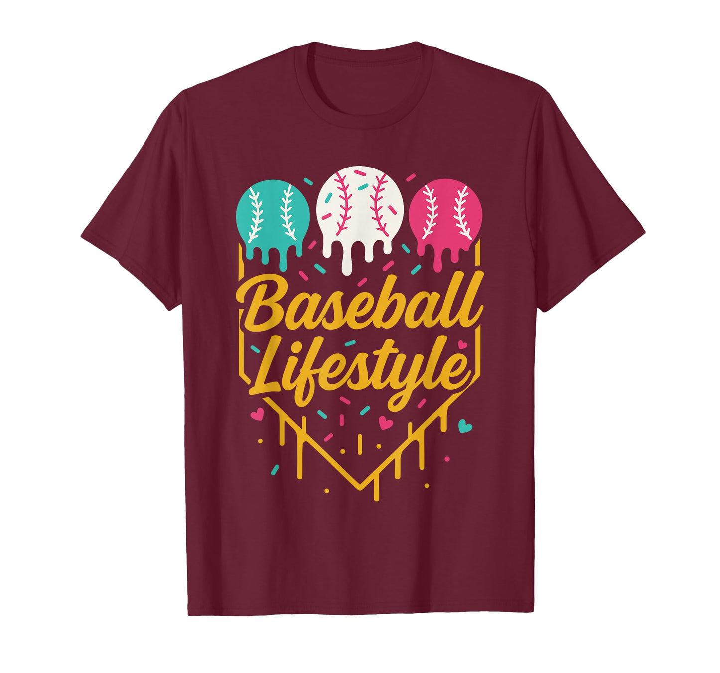 Baseball Lifestyle Shirt, Ice Cream Drip Baseball for Boys T-Shirt