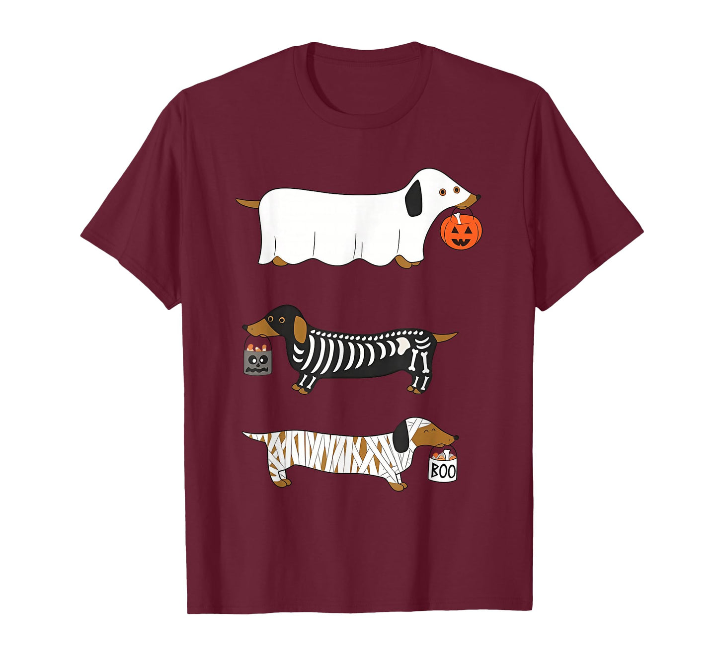 Funny Dachshund Ghost Halloween Spooky Season Weenie Dog T-Shirt
