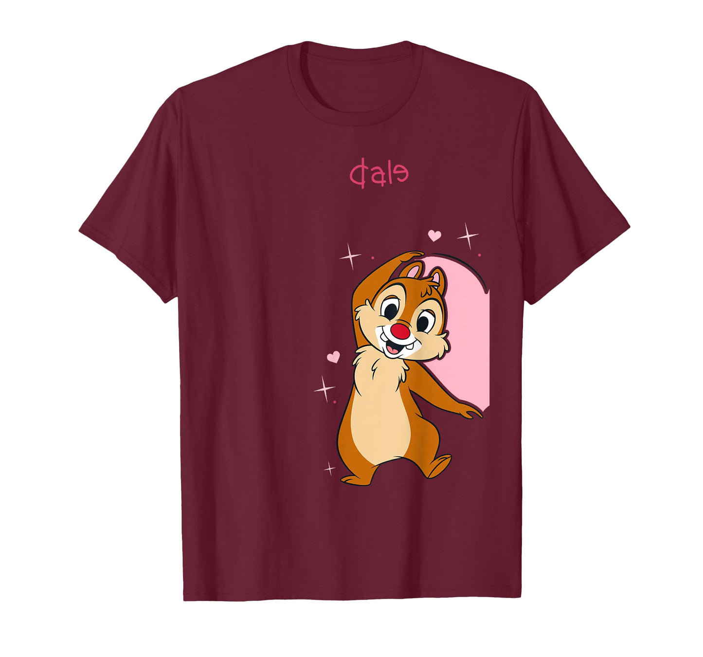 Disney Chip 'n Dale Rescue Rangers Dale Half Big Pink Hearth T-Shirt