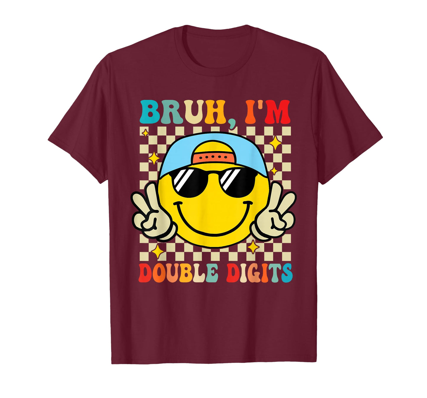 Bruh I'm Double Digits 10 Year Old boy Birthday 10 Birthday T-Shirt