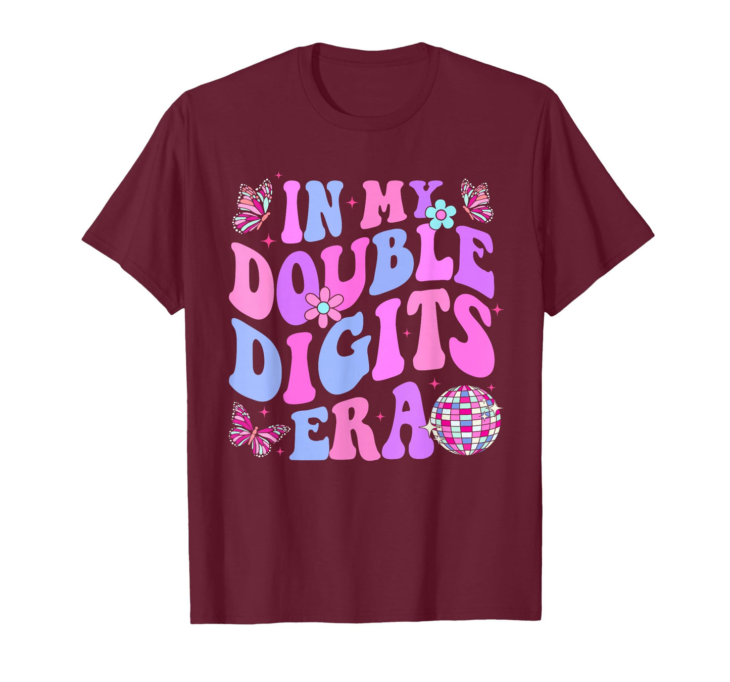 In My Double Digits Era Retro 10 Year Old 10th Birthday Girl T-Shirt
