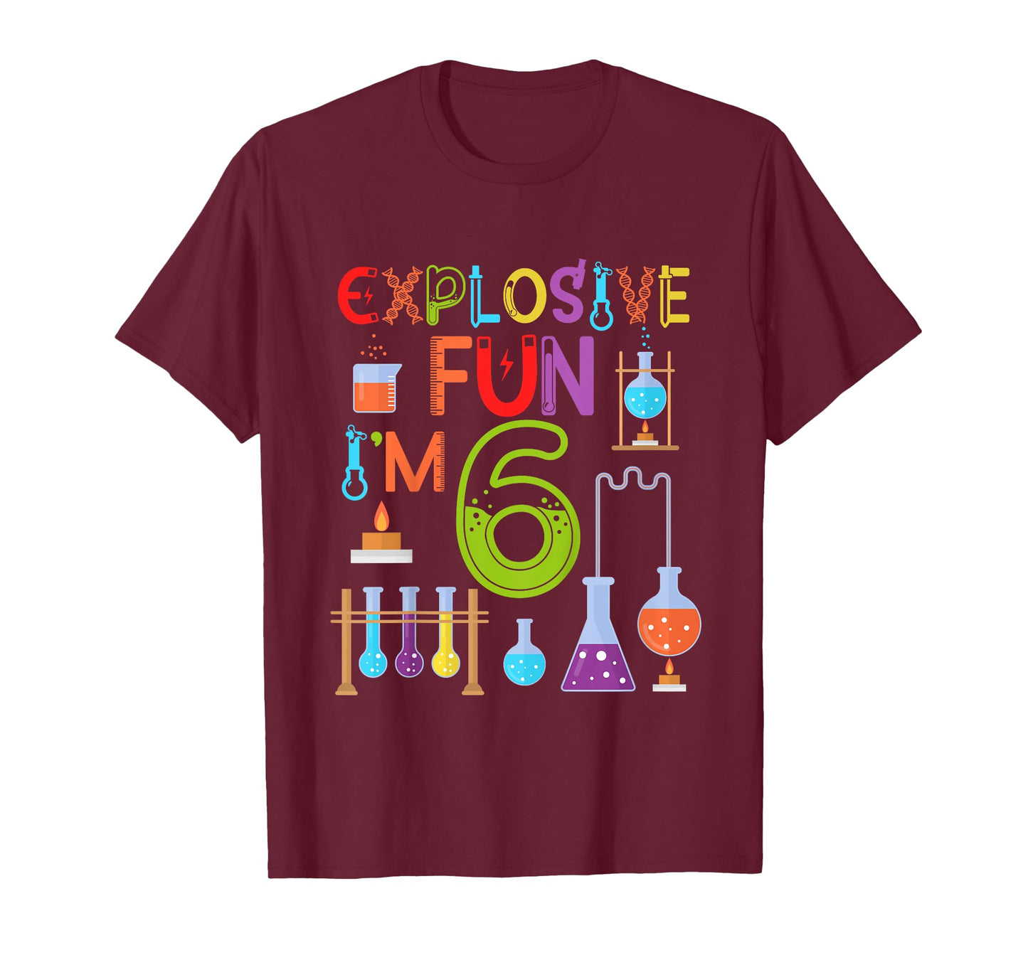 6th Science Birthday Party 6 Year Old Scientist Birthday T-Shirt