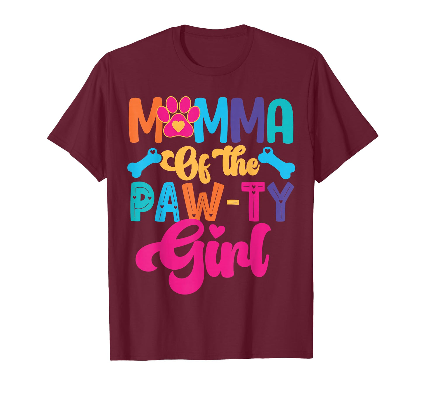 Mamma Of The Birthday Girl Dog Paw Family Matching Party T-Shirt