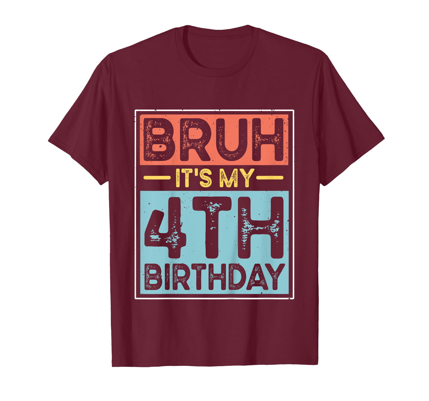 Bruh It's My 4th Birthday 4yr I'm 4 Year Old Birthday T-Shirt