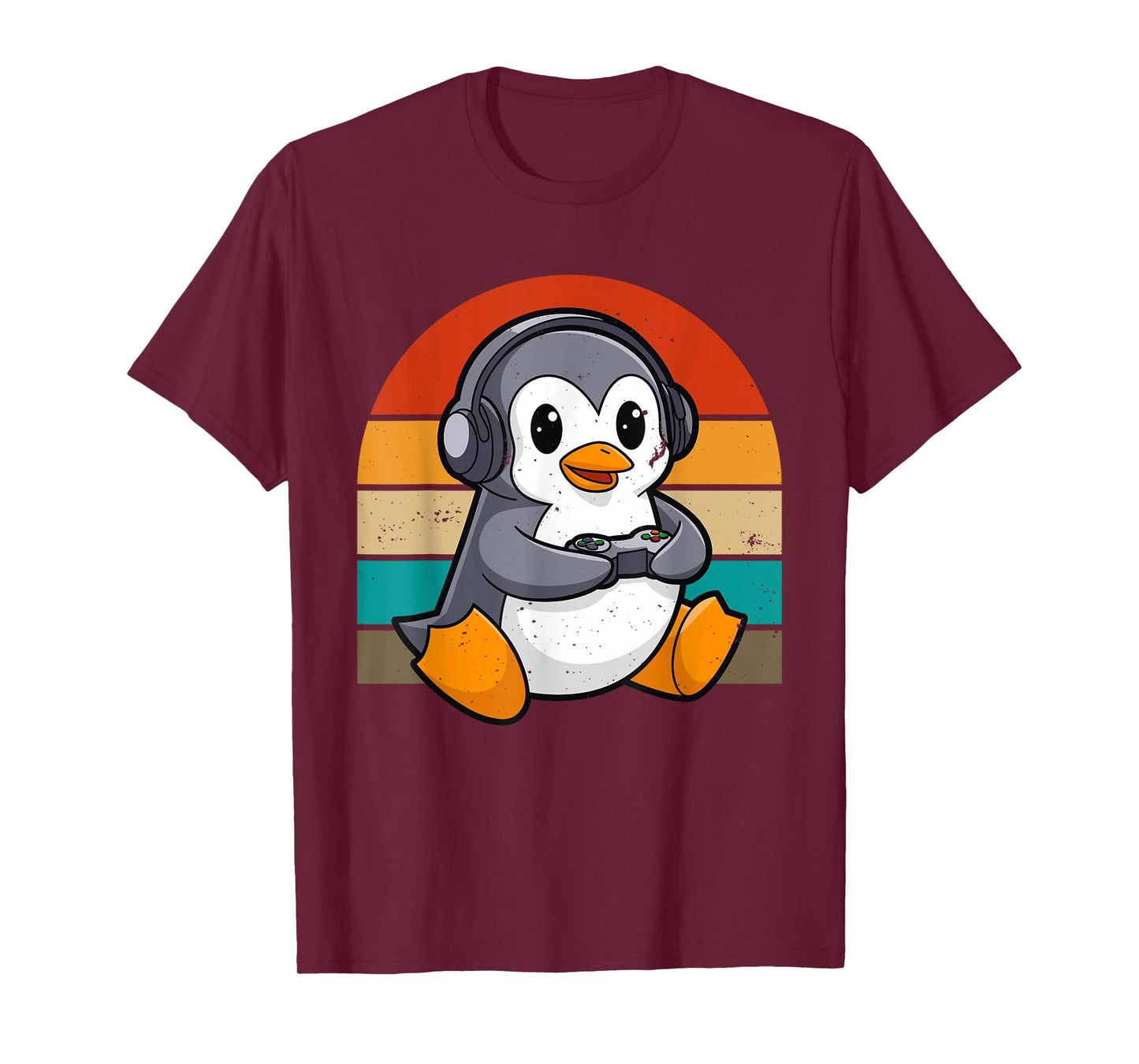 Retro Vintage Penguin Video Gamer Kawaii Gaming T-Shirt