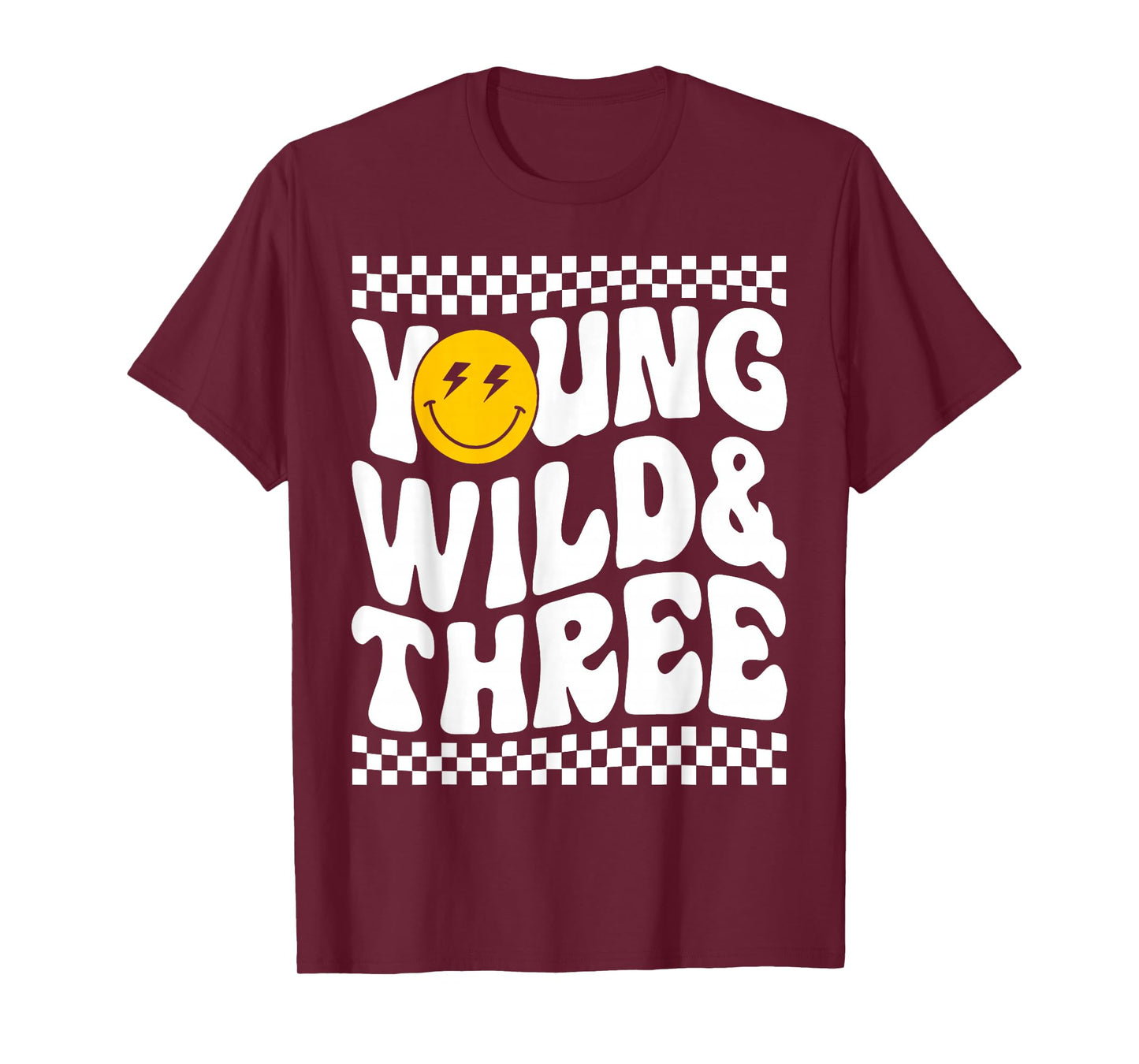 Kids Young Wild and Three 3rd Birthday Boy Happy Dude T-Shirt