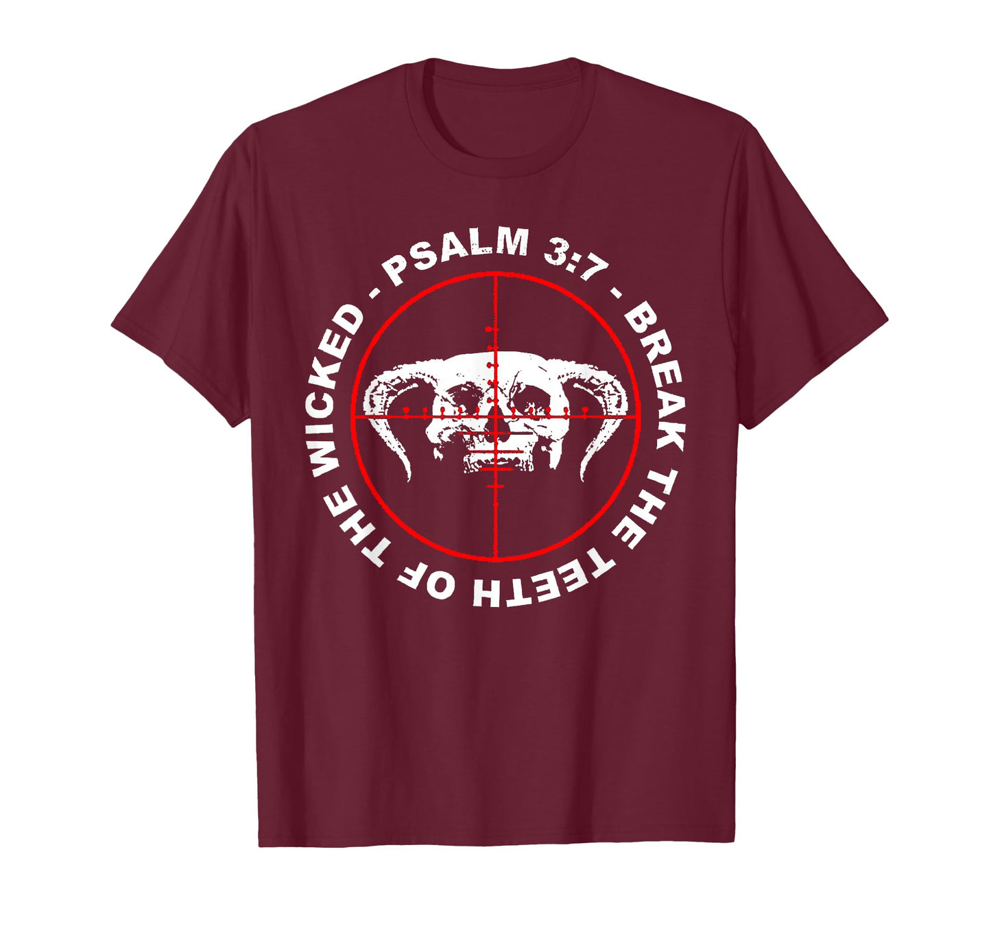 Break The Teeth of The Wicked Psalm 3:7 Faith Skull Gothic T-Shirt