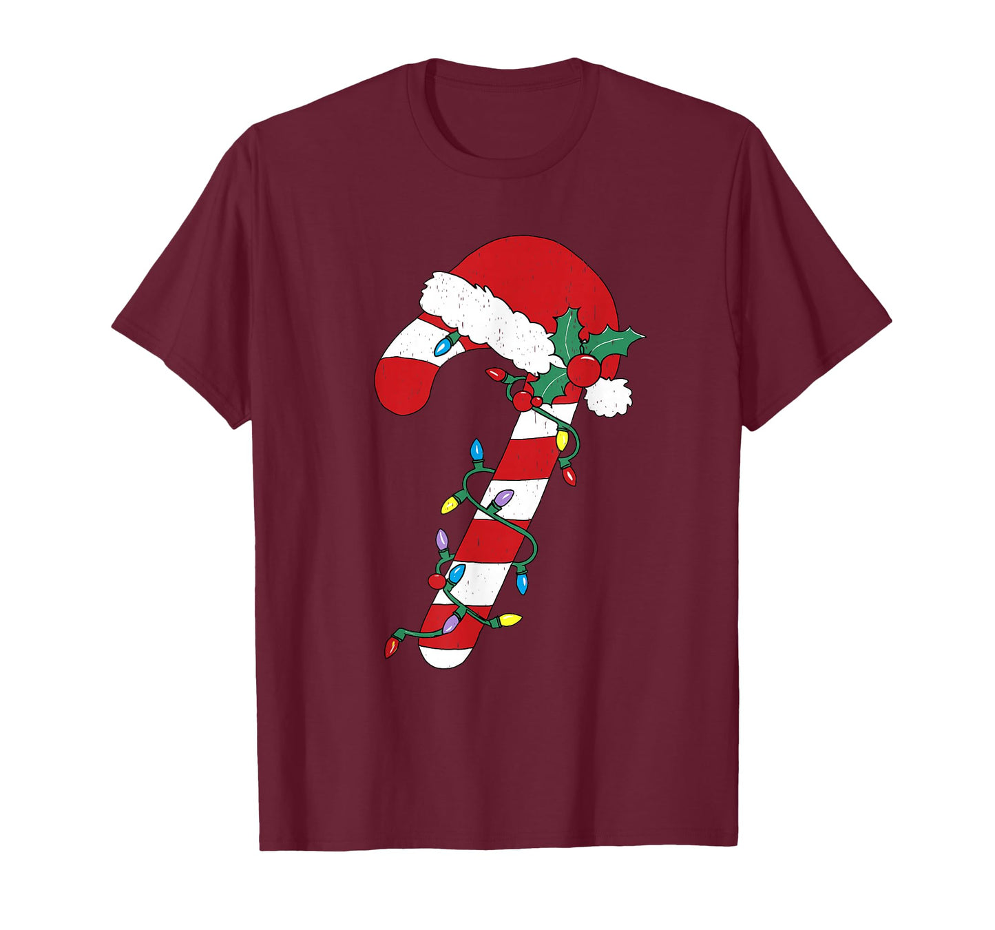 Christmas Candy Cane Santa Xmas Kids Toddler Youth Women Men T-Shirt