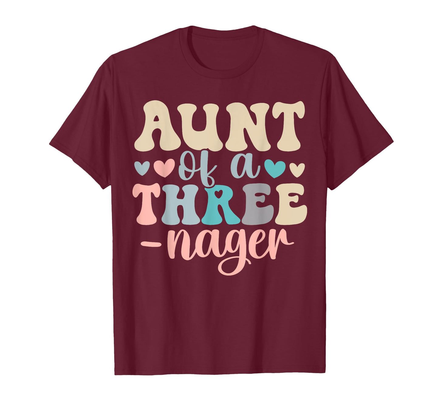 Aunt Of A Threenager 3rd Birthday Matching Family Boho T-Shirt