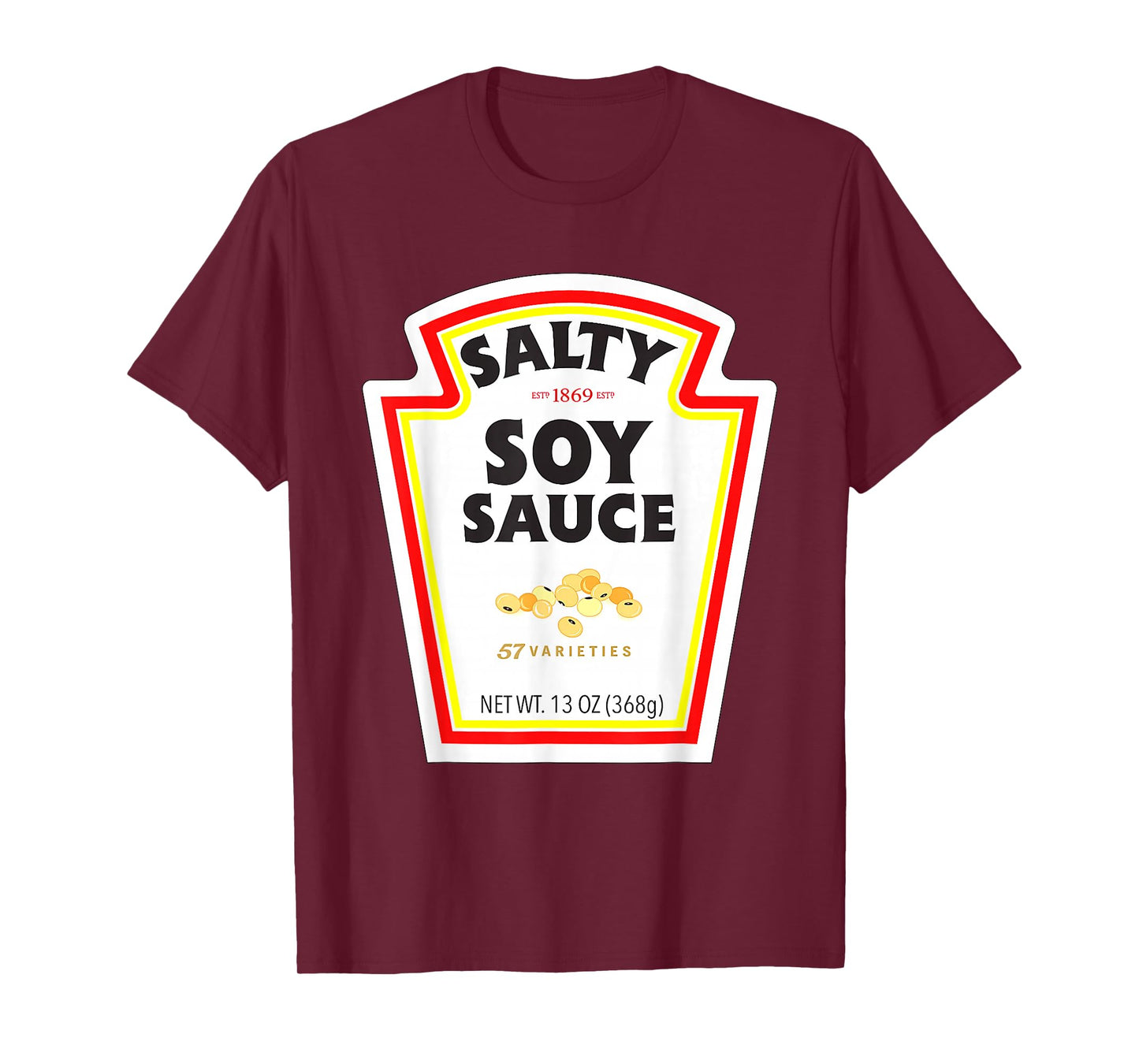 Easy Halloween Matching Costume Salty Soy Sauce Bottle Label T-Shirt