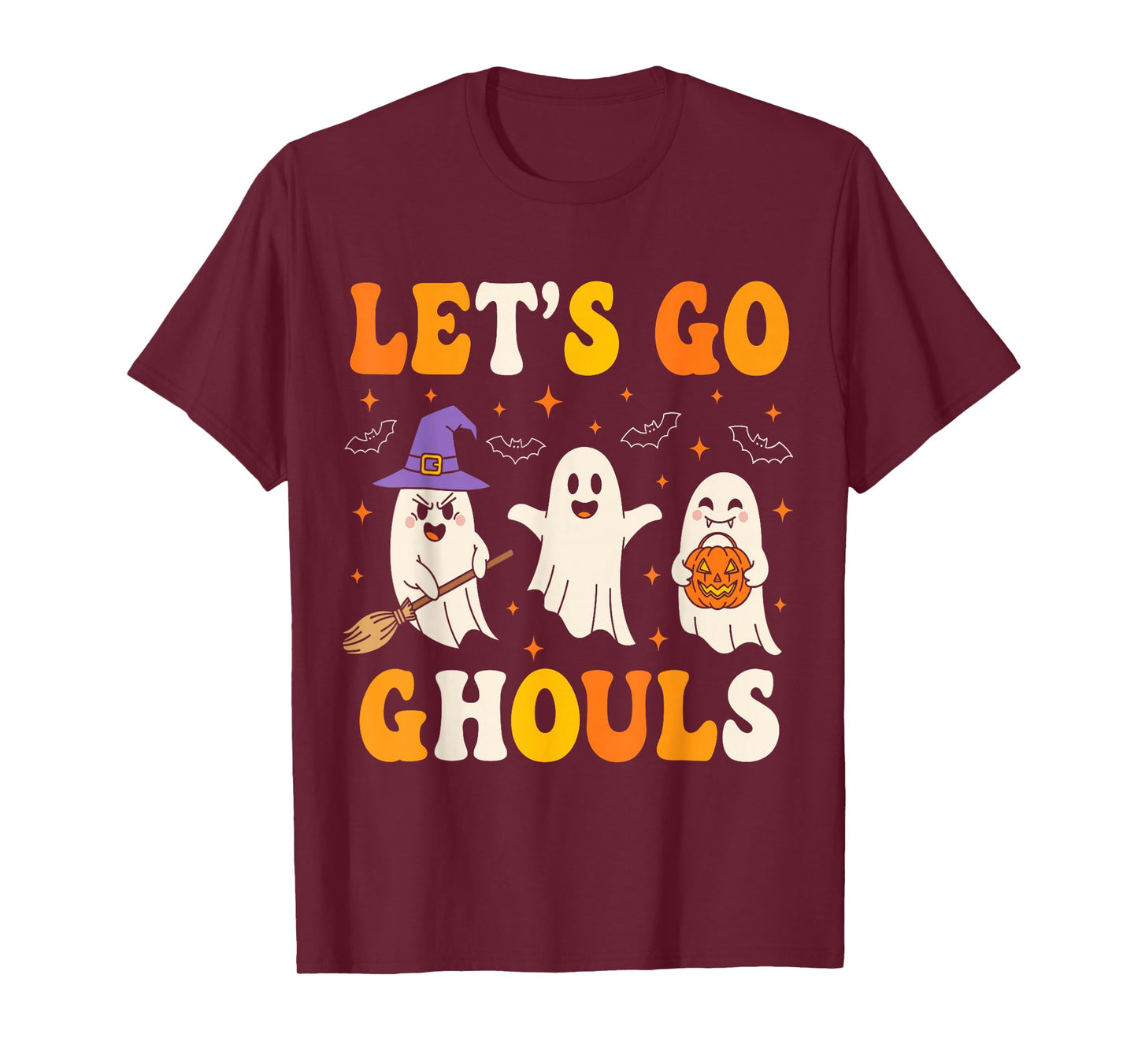 Let's Go Ghouls Halloween Ghost Costume Toddler Boy Girl Kid T-Shirt