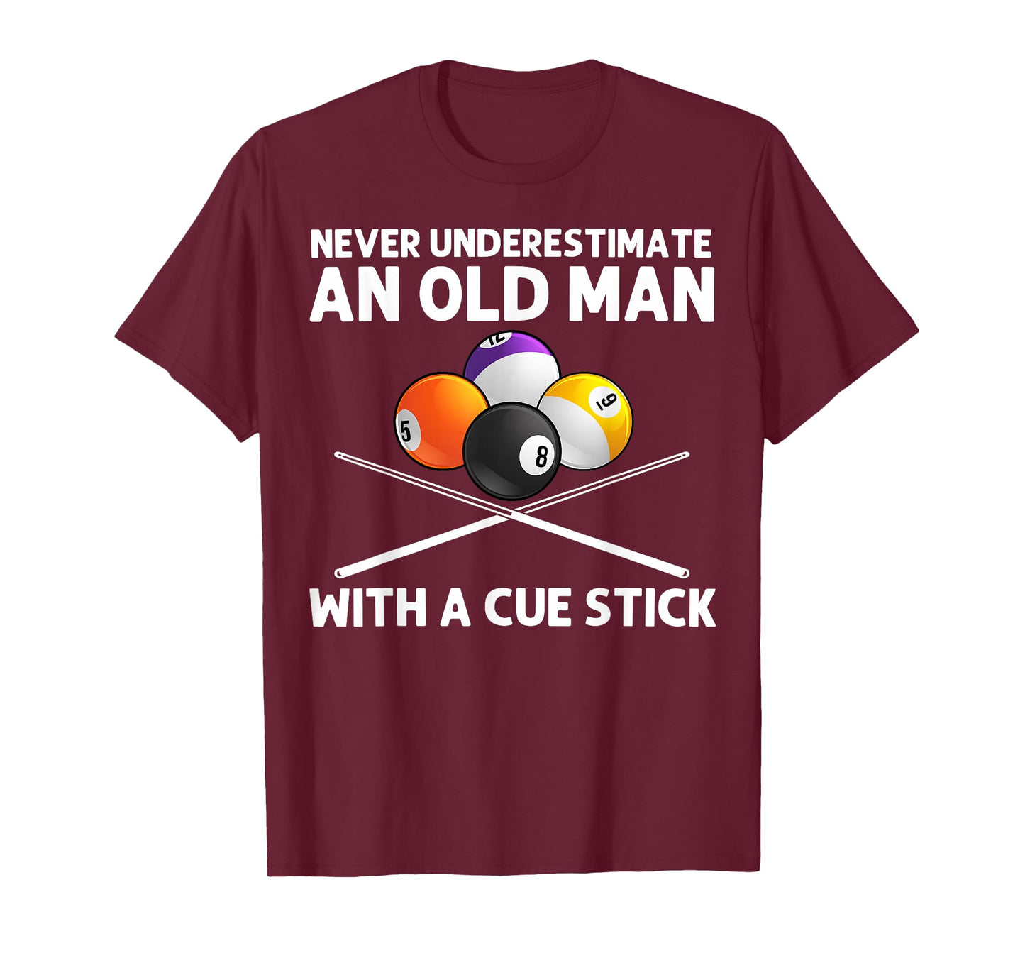 Best Billiard Art For Grandpa Men Billiard Lover Pool Player T-Shirt