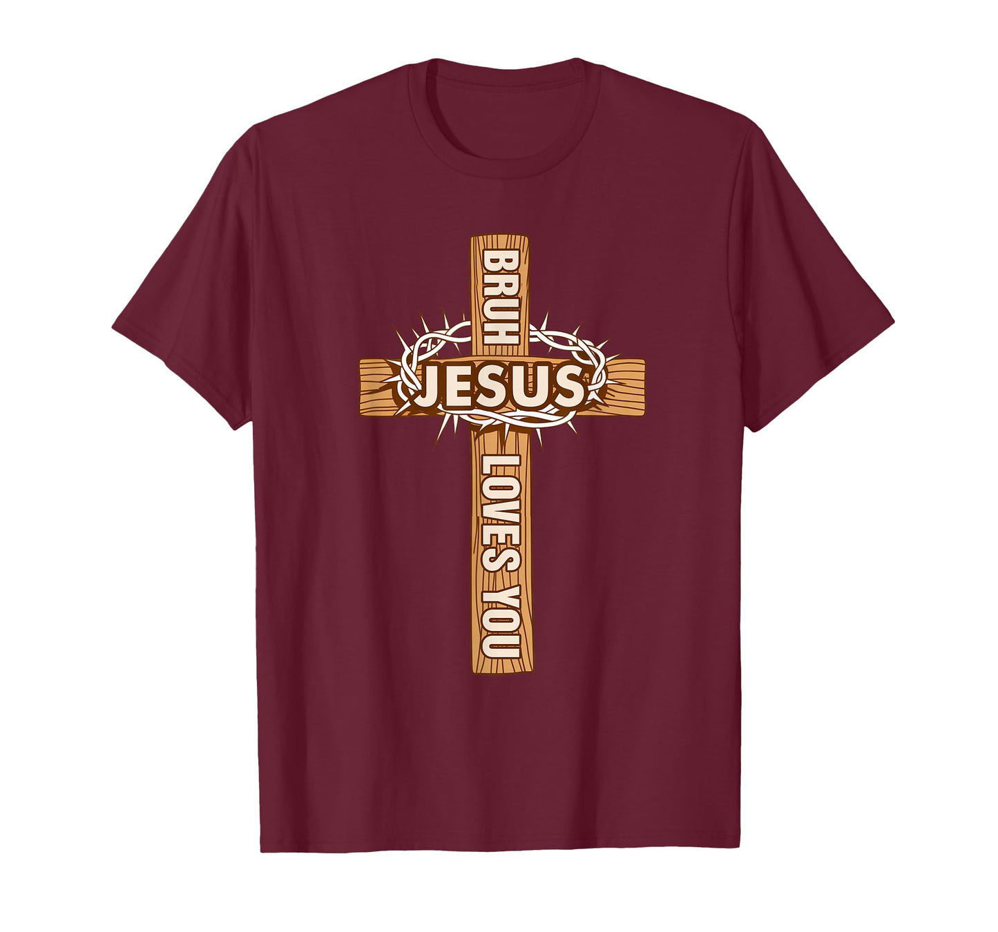 Religious Christian Boys Teens Kids Bruh Jesus Loves You T-Shirt