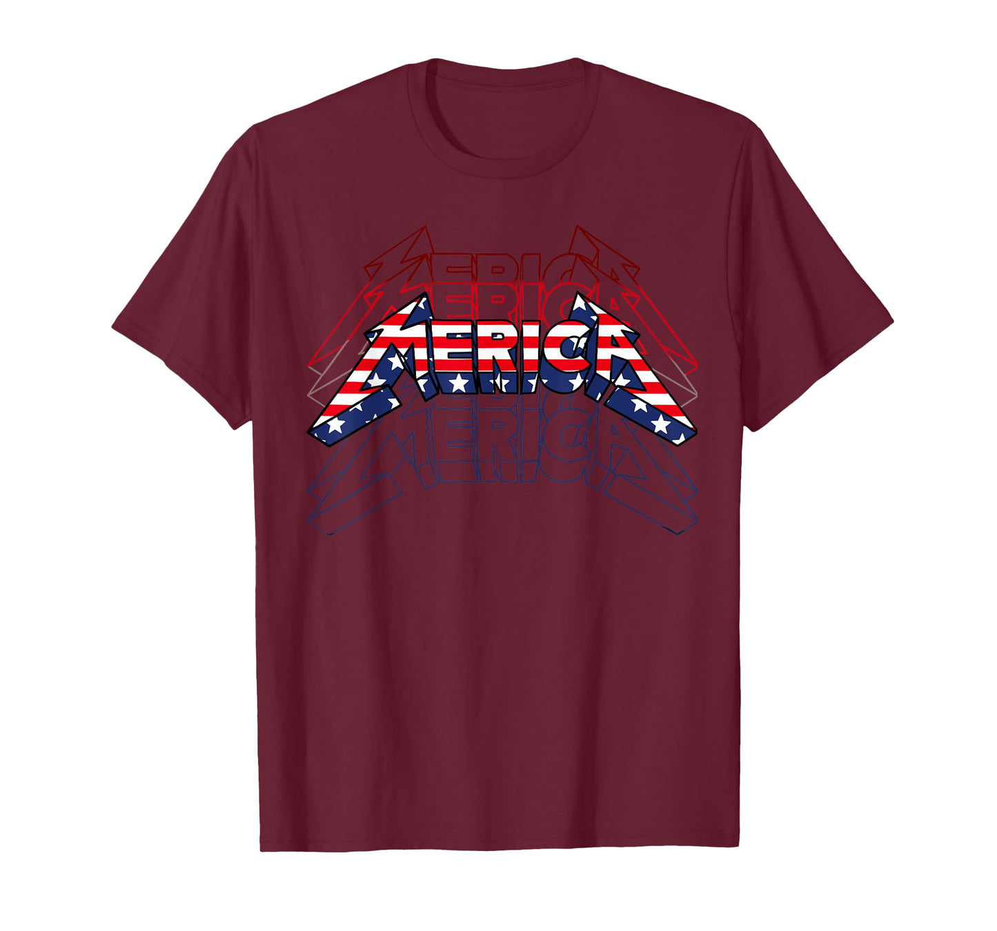 Merica Rock Sign 4th of July Vintage American Flag Funny USA T-Shirt for Women Kids Men