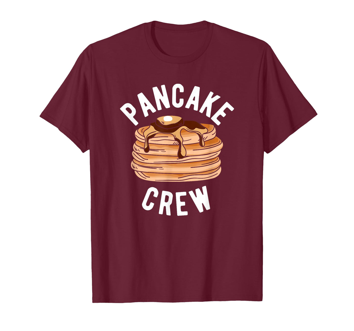 Pancake Lover Apparel & Gifts Pancake Crew Funny Pancake Unisex-Adults T-Shirt Black Small Short Sleeve Modern Crew Neck Letter Print Fun Casual Novelty T-Shirt
