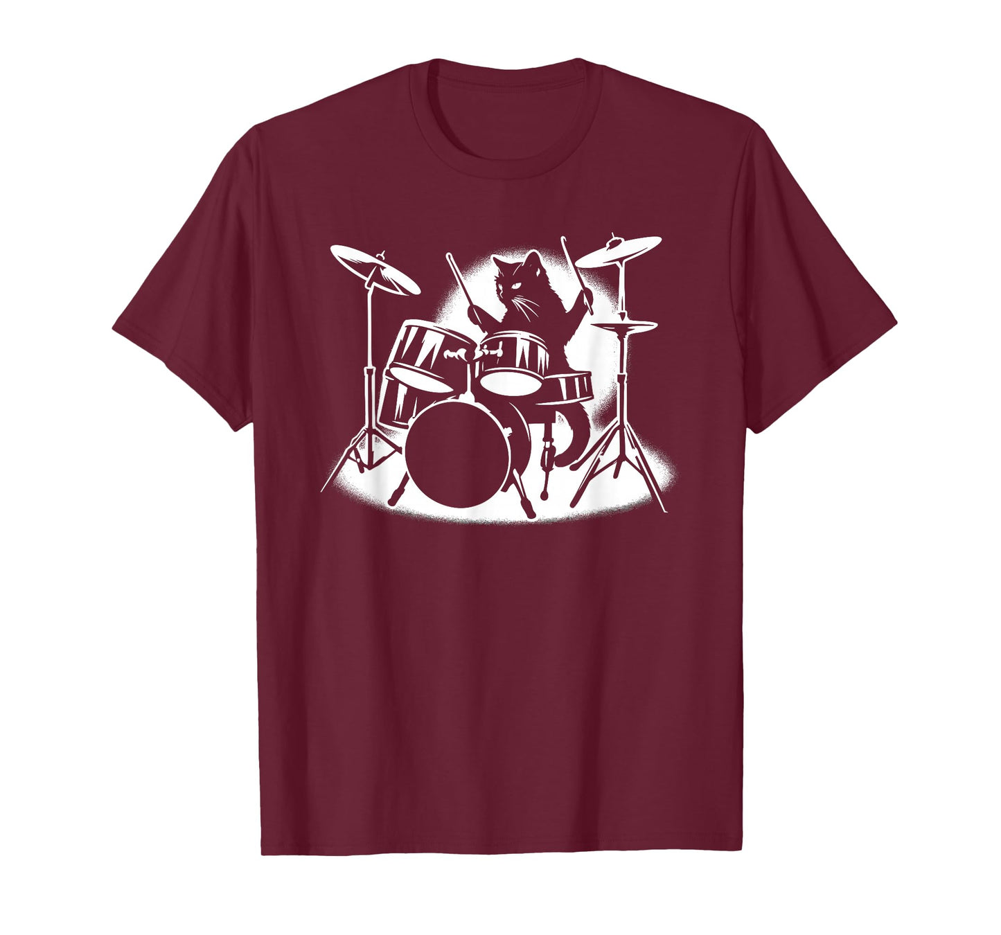 Cat Playing Drums Drummer Novelty Music Lover Funny Drummer T-Shirt