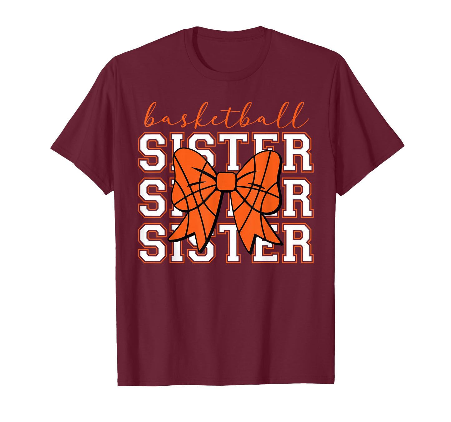 Basketball Sister Vintage Sport Lover Sister Mothers Da T-Shirt