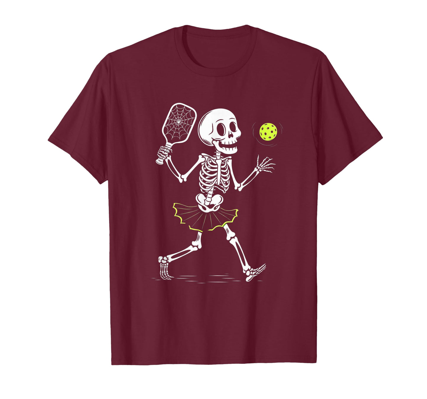 Spooky Pickleball Halloween Skeleton Women T-Shirt