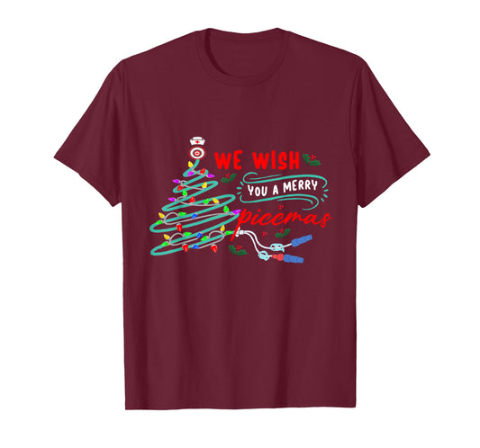 PICC Nurse Christmas ICU RN ER Nursing Xmas Pediatric T-Shirt