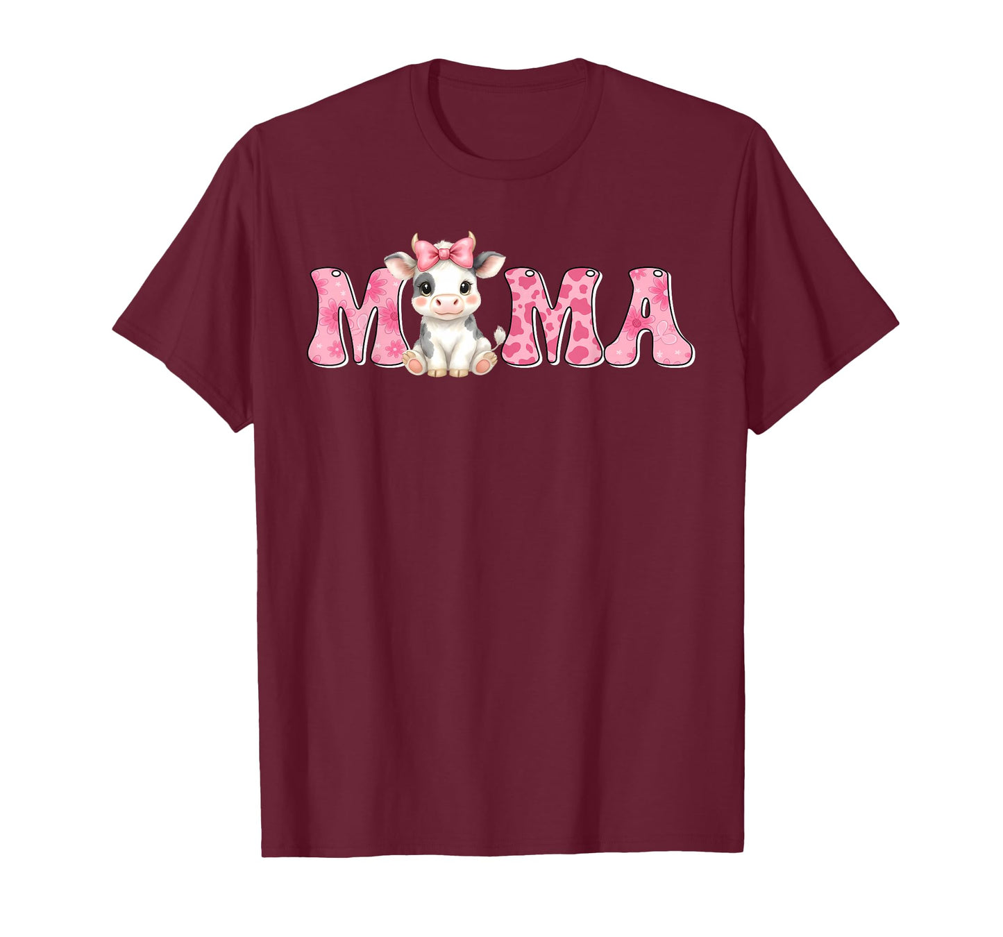 Mama of The First Birthday Girl Cow Farm Family Matching T-Shirt