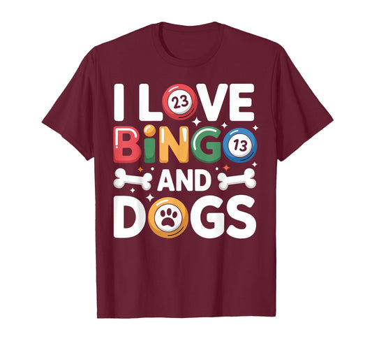 Bingo Player Dog I Love Bingo and Dogs T-Shirt