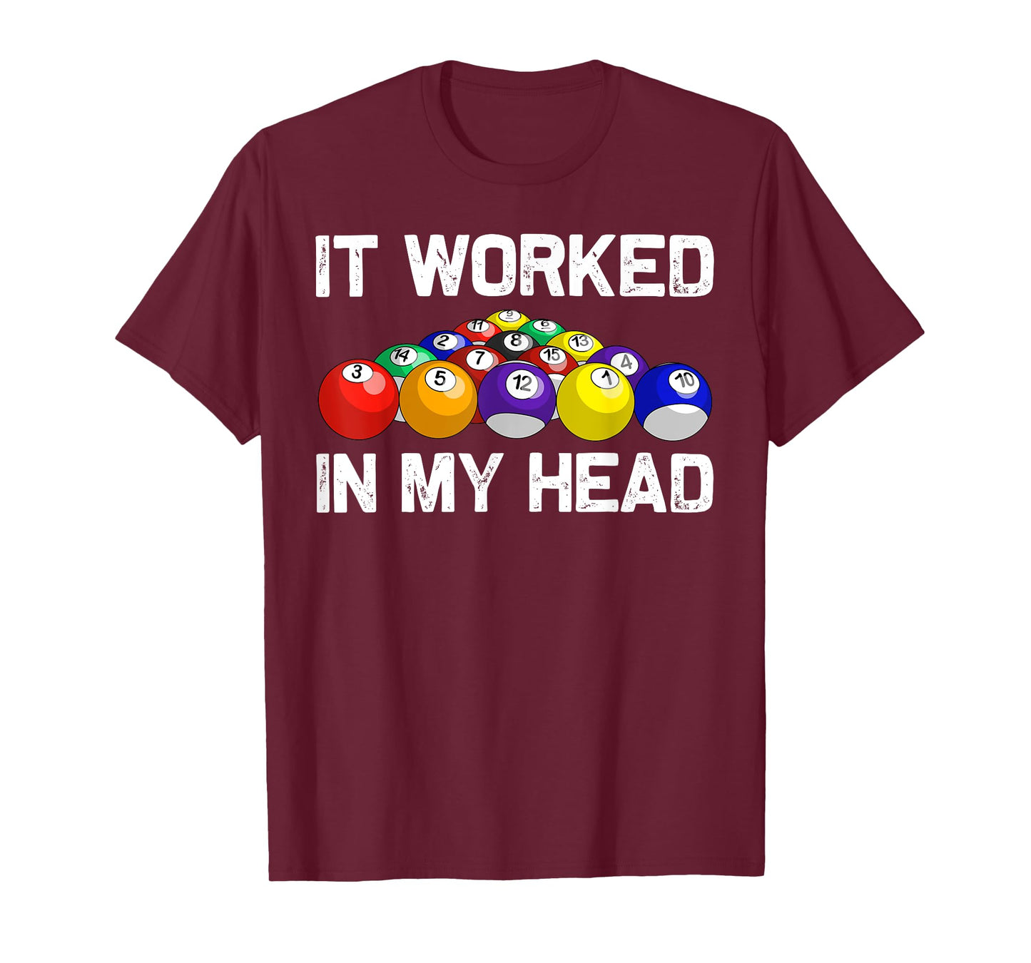 Funny Pool Art For Men Women Billiards Lover Pool Player T-Shirt