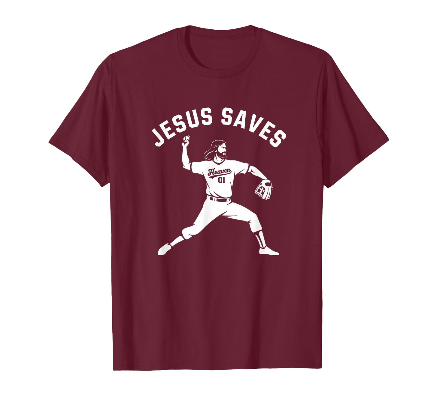 Christian Jesus Saves Baseball Pitcher - Heaven 01 Sports T-Shirt
