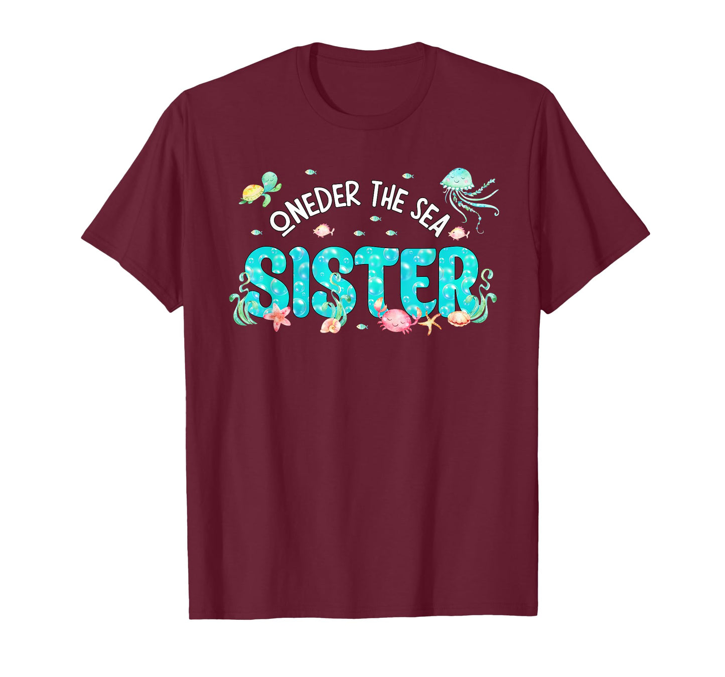 Under Sea Sister Birthday Girl Boy Matching Family Party T-Shirt