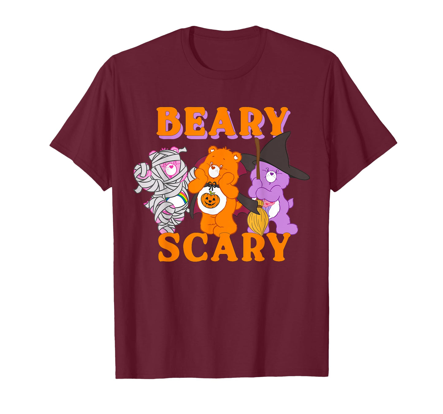 Care Bears Beary Scary Halloween Orange Font T-Shirt