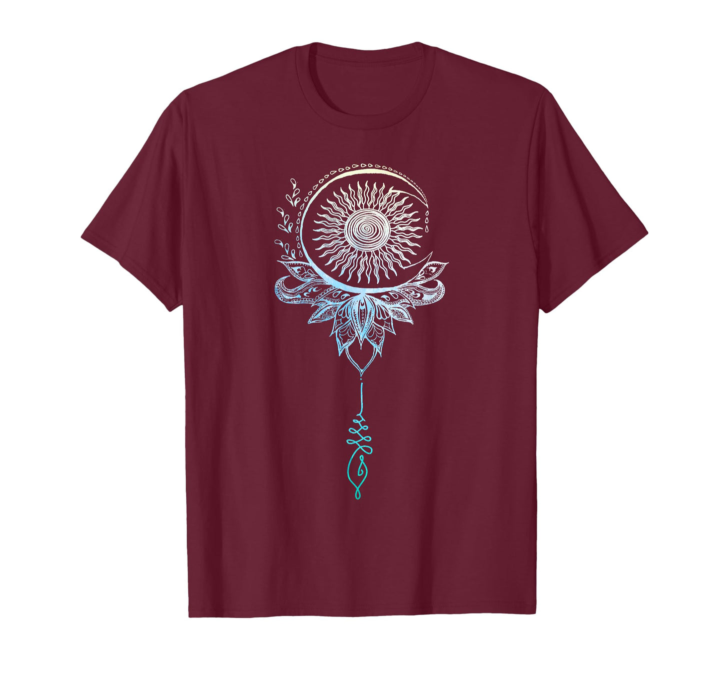 Tattoo Style Bohemian Sun Moon Drawing Boho Unalome Shirt T-Shirt