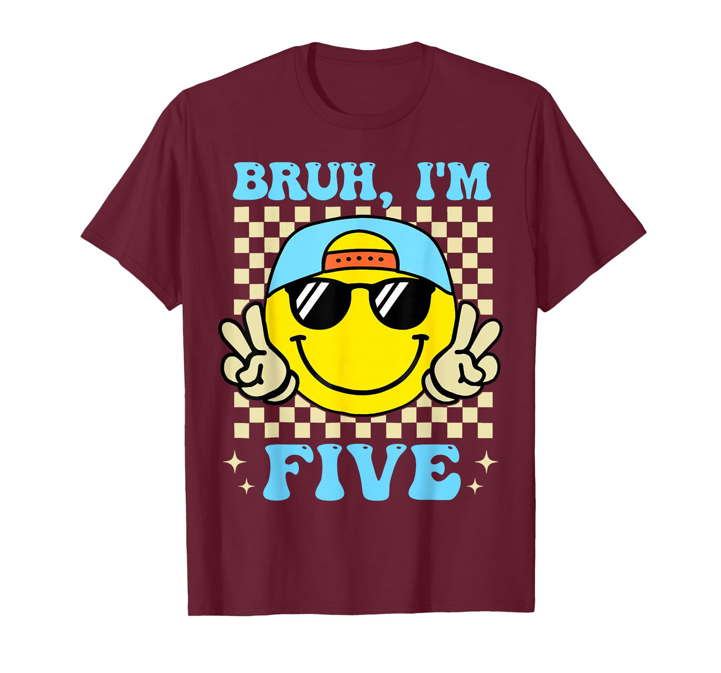 Groovy Bruh I'm Five 5th Birthday Boys Girls 5 Years Old T-Shirt