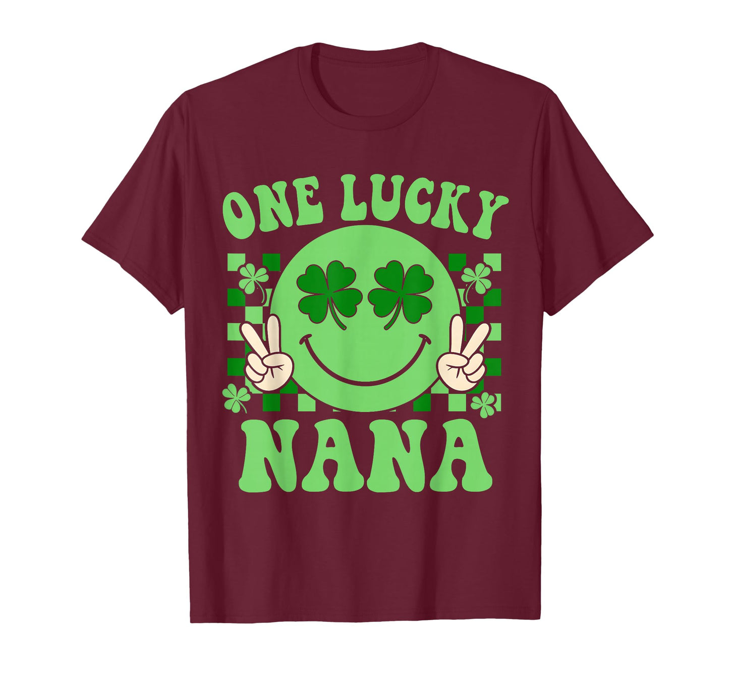 St Patricks Day Family Matching Groovy Retro One Lucky Nana T-Shirt