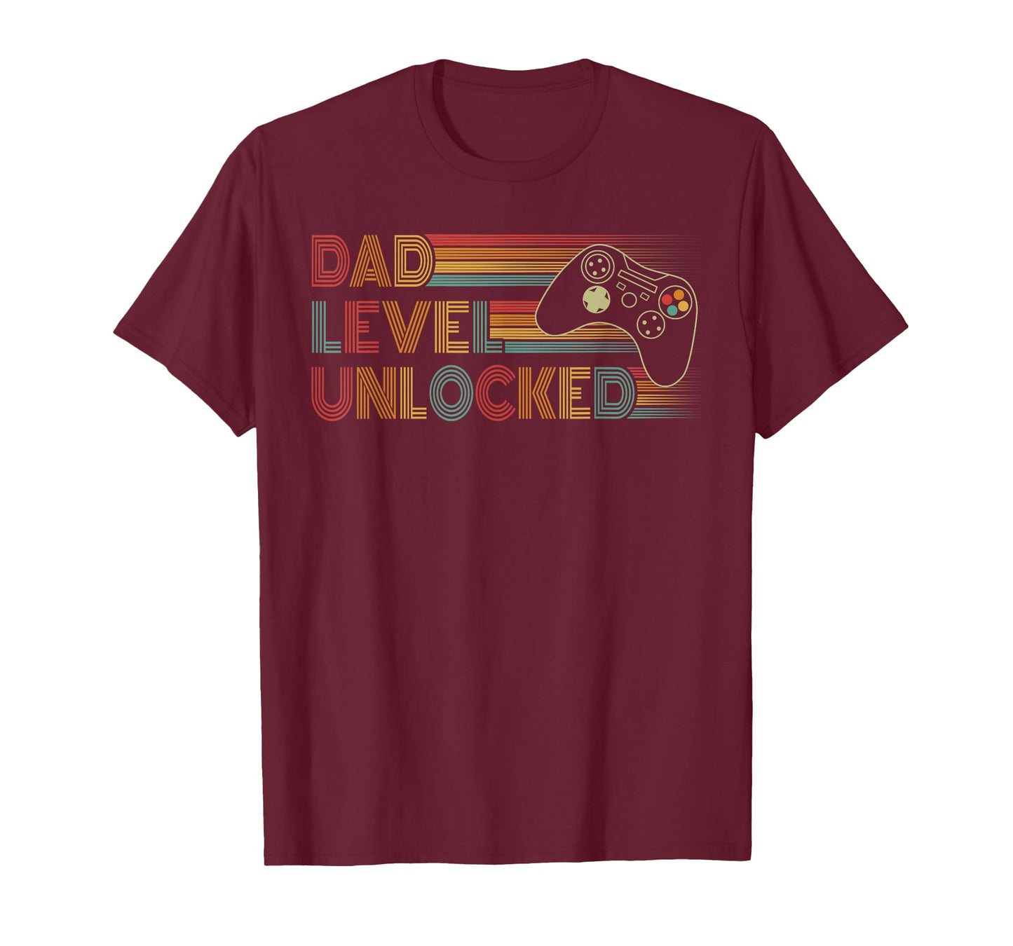 Funny New Dad Shirt Dad Level Unlocked Gaming Gamer Dad Mens T-Shirt