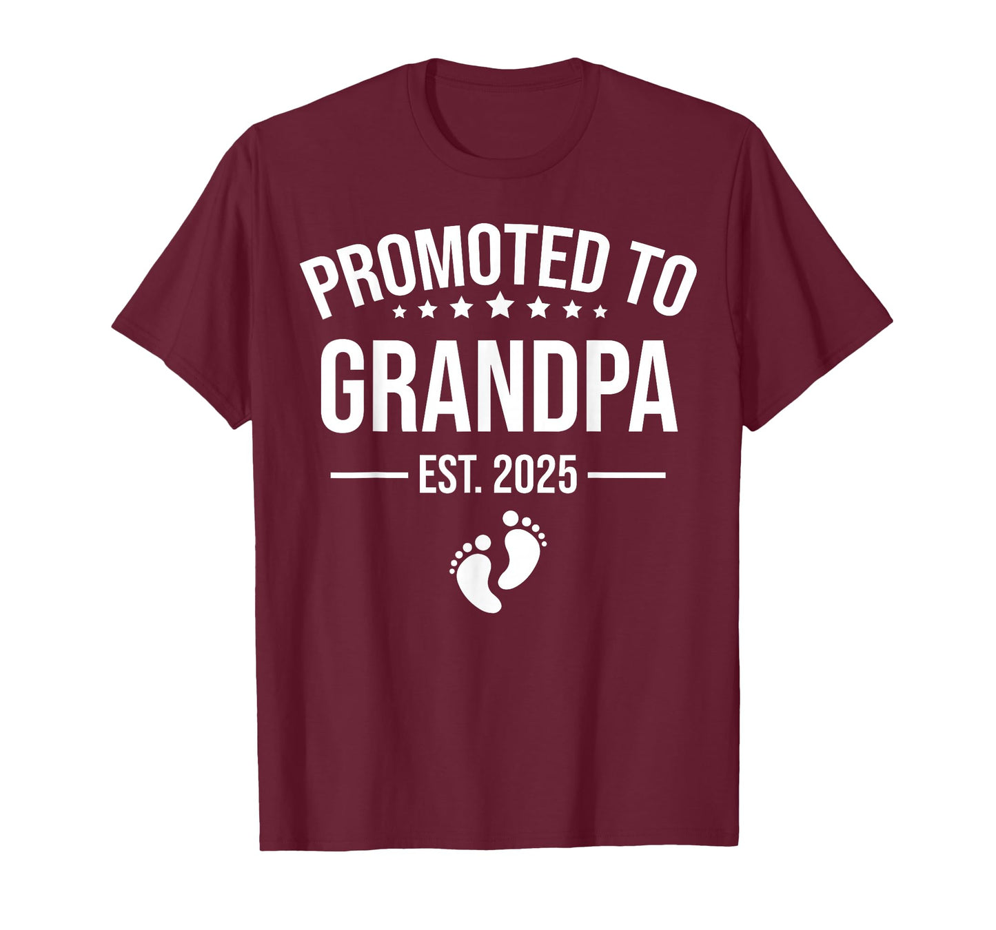 Birth Gift Co. Funny 1st Time Grandpa 2025 T-Shirt - Black, Small, Short Sleeve, Unisex Adult, Cotton 60% Polyester 40%, Novelty T-Shirt